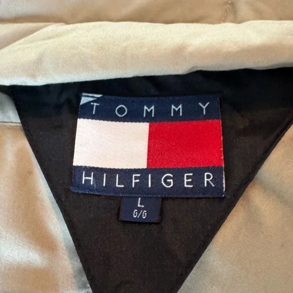 Tommy Hilfiger Reversible Down Puffer Jacket Vest Large Streetwear Y2K 90 Preppy - Picture 5 of 8
